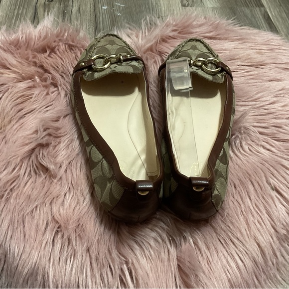 Coach Logo Brown Canvas Flat Size 8 - Picture 8 of 9